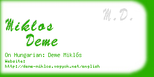 miklos deme business card