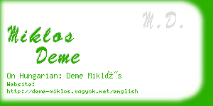 miklos deme business card